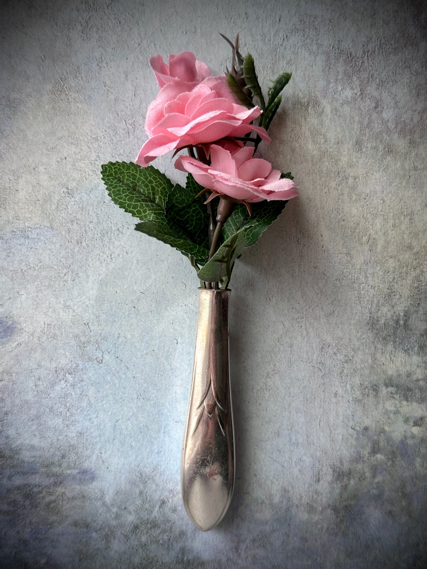 Vintage Silver-Plated Knife Magnetic Bud Vase