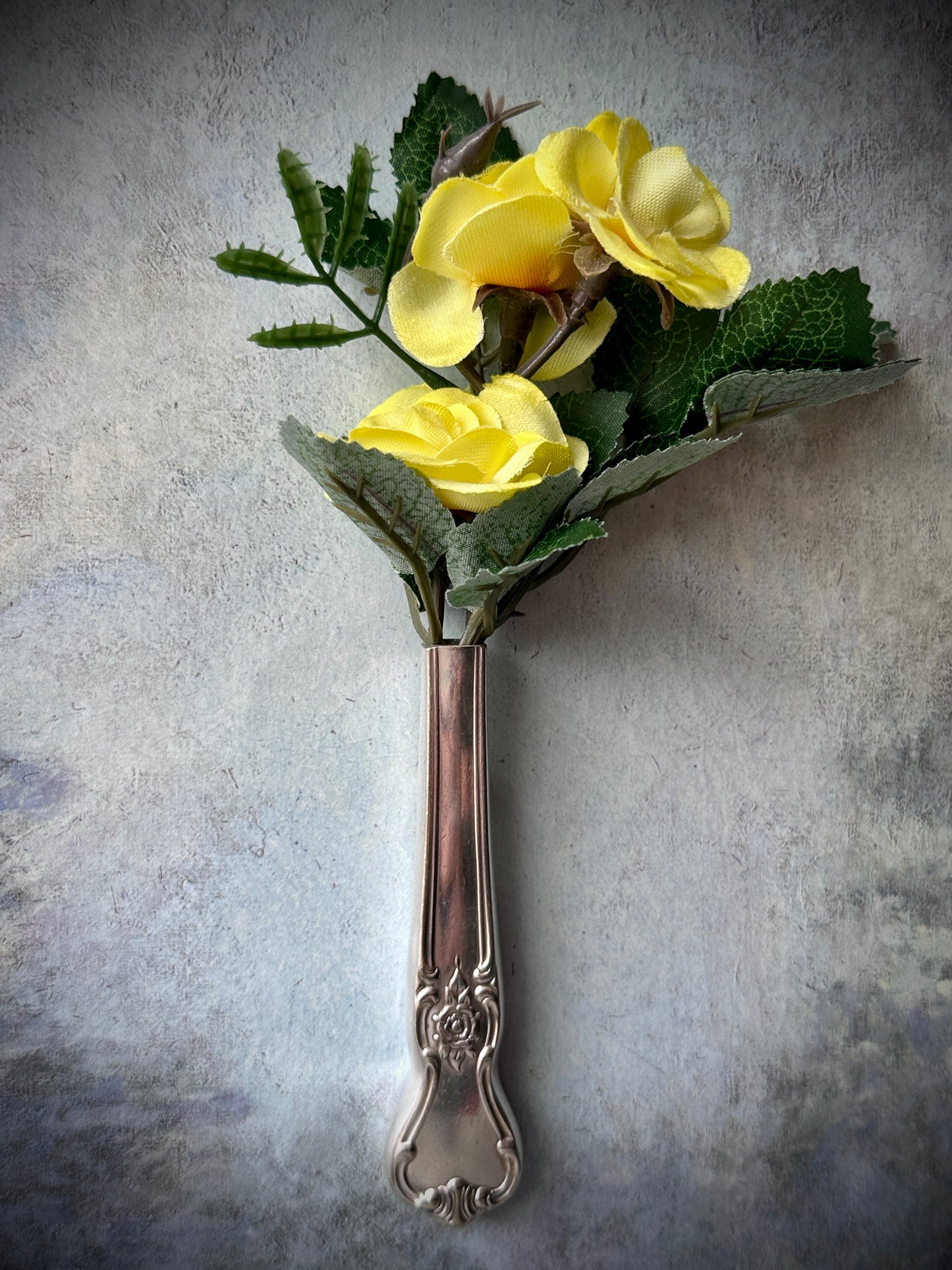 Vintage Silver-Plated Knife Magnetic Bud Vase