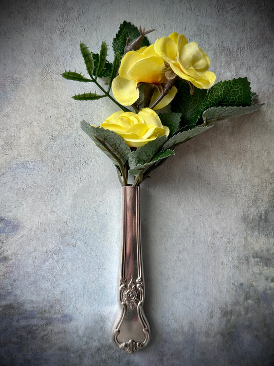 Vintage Silver-Plated Knife Magnetic Bud Vase