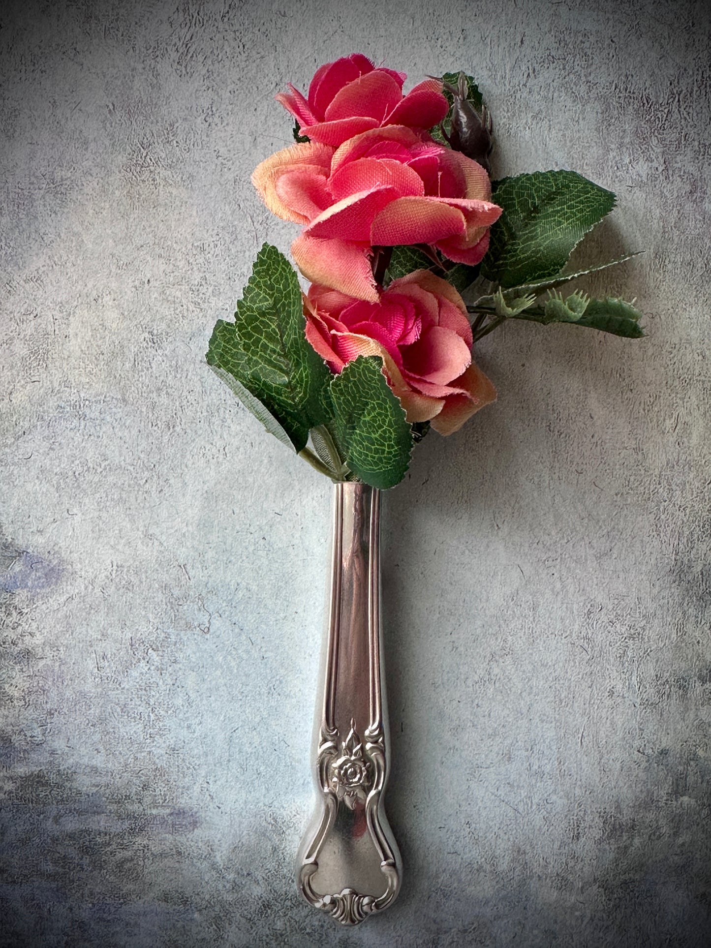 Vintage Silver-Plated Knife Magnetic Bud Vase