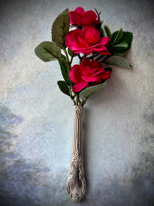 Vintage Silver-Plated Knife Magnetic Bud Vase