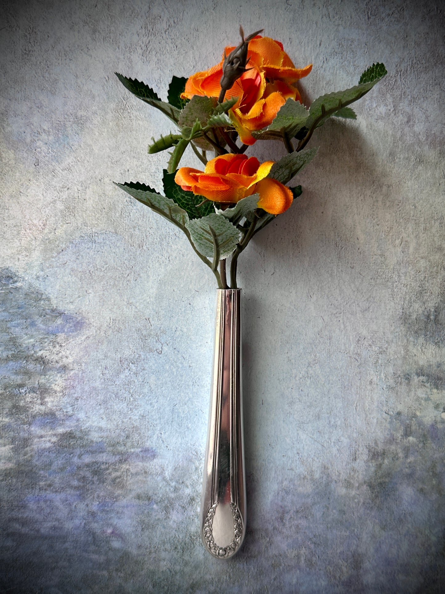 Vintage Silver-Plated Knife Magnetic Bud Vase