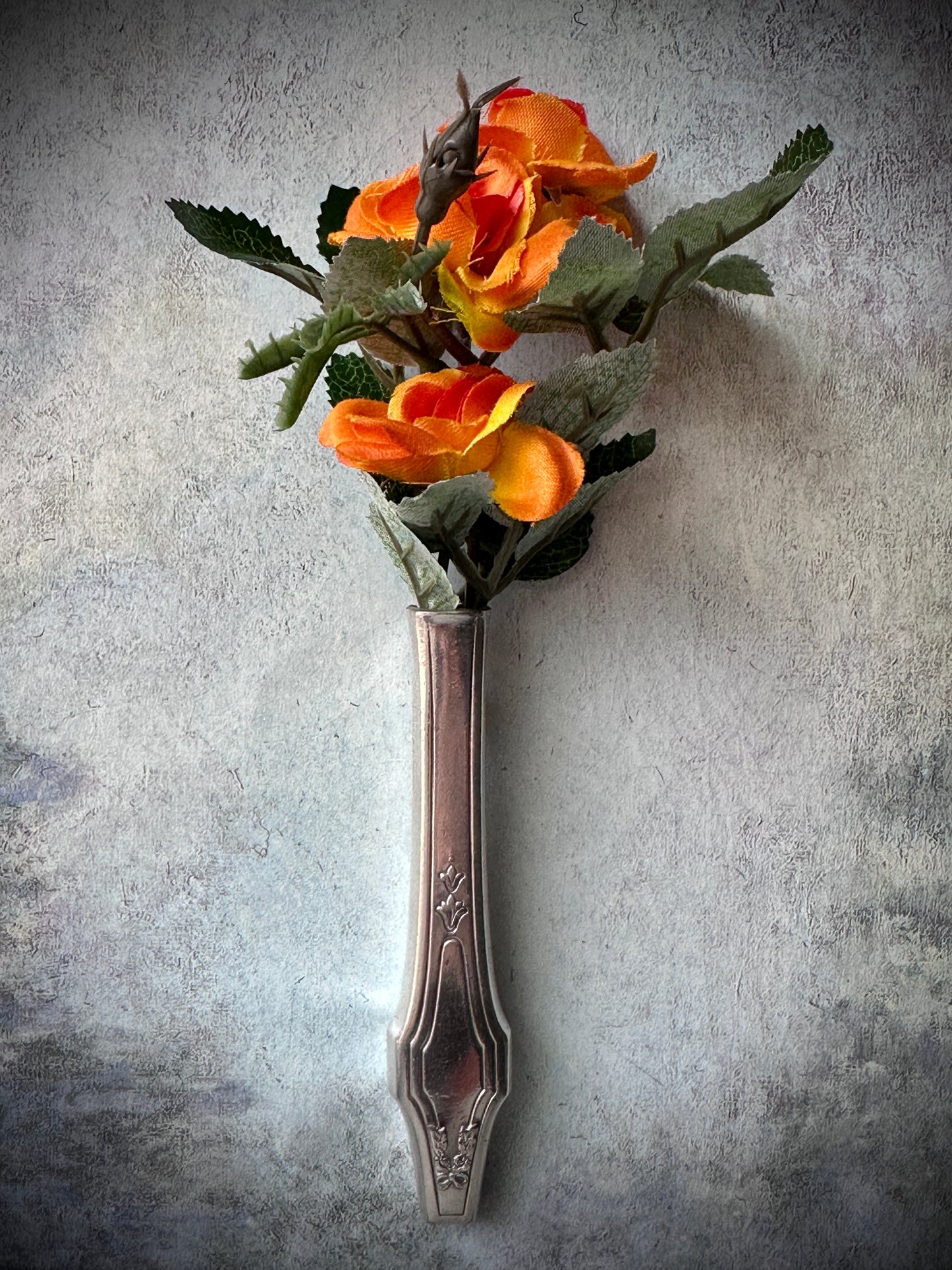 Vintage Silver-Plated Knife Magnetic Bud Vase